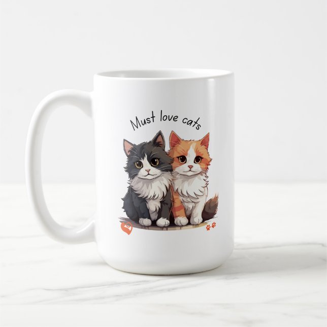Caneca De Café Deve amar gatos Mug (Esquerda)