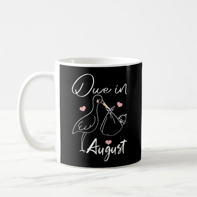 Caneca De Café Devido Em Agosto Cisne Engraçado Carregando Um Beb (Esquerda)