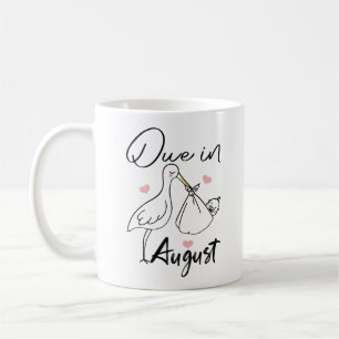 Caneca De Café Devido Em Agosto Cisne Fofo Carregando Um Bebê Nov