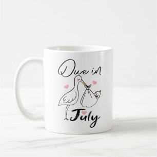 Caneca De Café Devido Em Julho Cisne Fofo Carregando Um Novo Bebê