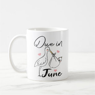 Caneca De Café Devido Em Junho Cisne Fofo Carregando Um Bebê Novo