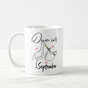 Caneca De Café Devido Em Setembro Cisne Fofo Carregando Um Novo D