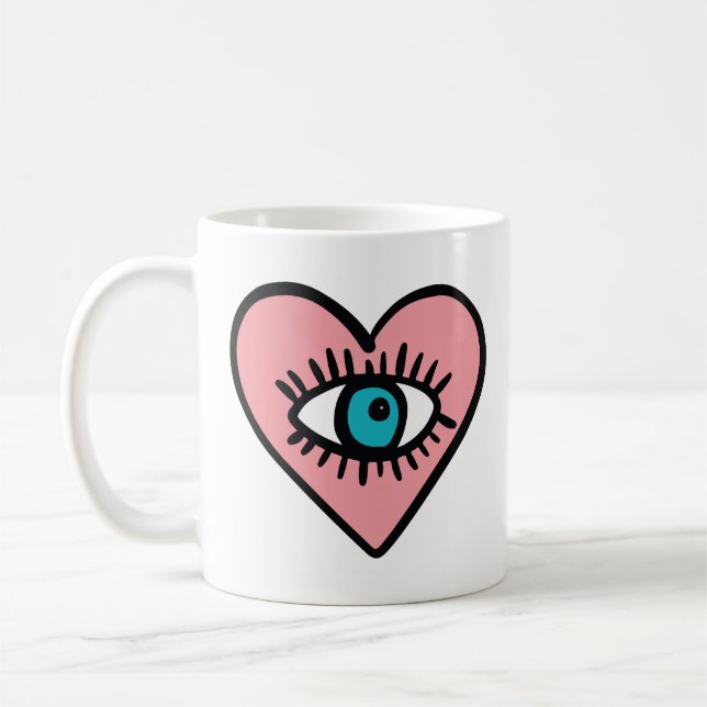 Caneca De Café Devil eye in heart  (Esquerda)