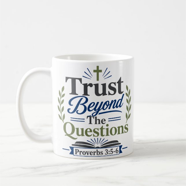 Caneca De Café Devoção de Versículo Bíblico Confie Além das Quest (Esquerda)