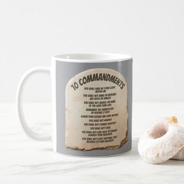 Caneca De Café Dez Mandamentos (Com Donut)