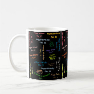 Caneca De Café Dezembro, 11 Aniversário Mug