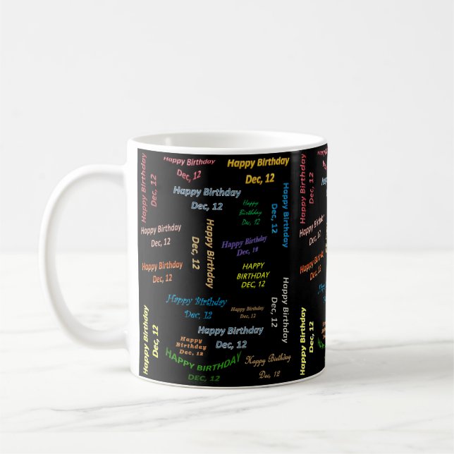 Caneca De Café Dezembro, 12 Aniversário Mug (Esquerda)