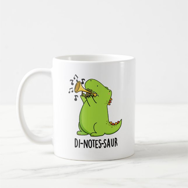 Caneca De Café Di-notes-saur Piada de Dinossauro Engraçado (Esquerda)