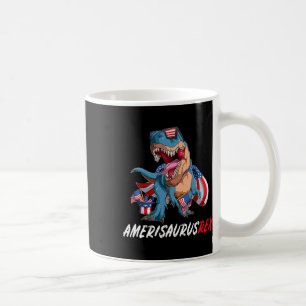 Caneca De Café Dia 4 de julho da Independência do Dinossauro da A