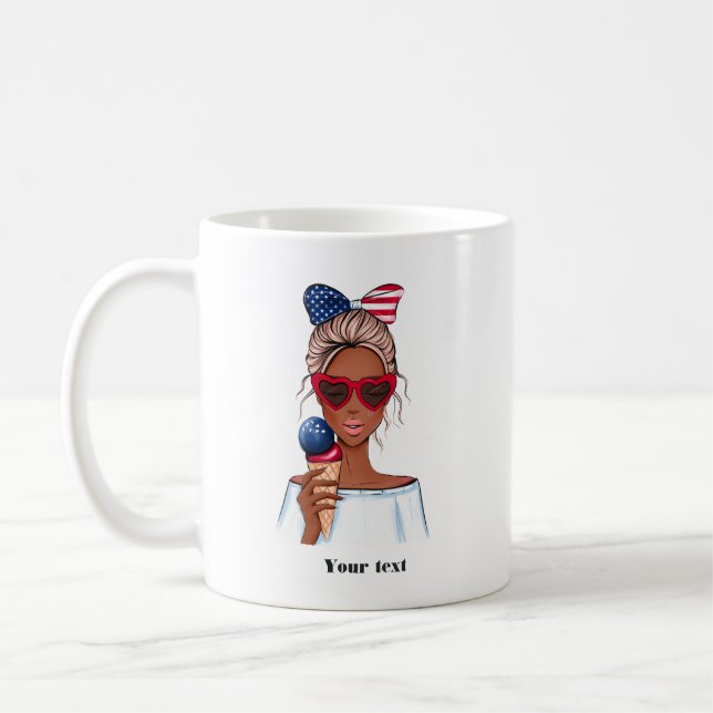 Caneca De Café Dia 4 de julho da Independência EUA Aniversário (Esquerda)