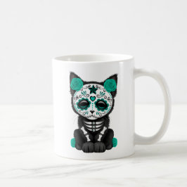 Caneca De Café Dia azul da cerceta bonito do gato inoperante do