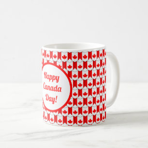 Caneca De Café Dia canadense de Canadá do teste padrão da folha