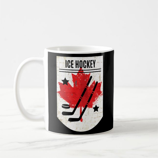 Caneca De Café Dia Canadiano De Hóquei No Gelo (Esquerda)