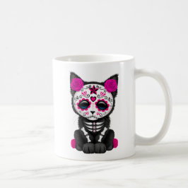Caneca De Café Dia cor-de-rosa bonito do gato inoperante do