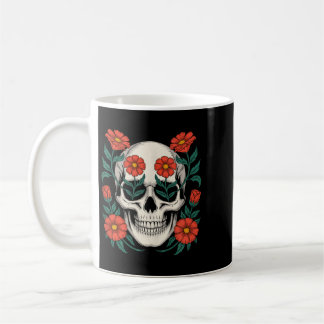 Caneca De Café Dia Da Agência Governamental Floral Gótico Escuro