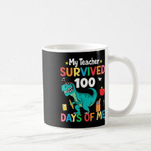 Caneca De Café Dia Da Escola Meu Professor Sobreviveu A 100 Dias