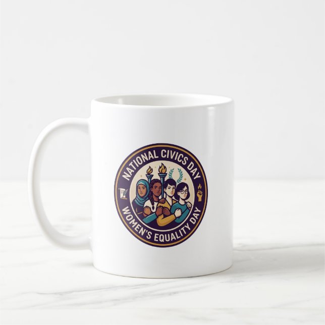Caneca De Café Dia da Igualdade das Mulheres, Tocha da Liberdade (Esquerda)