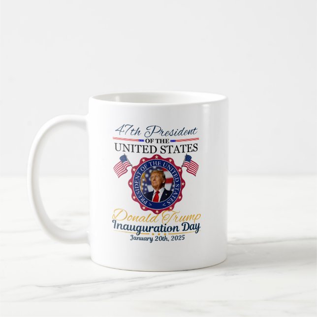 Caneca De Café Dia da Inauguração do Presidente Donald Trump (Esquerda)