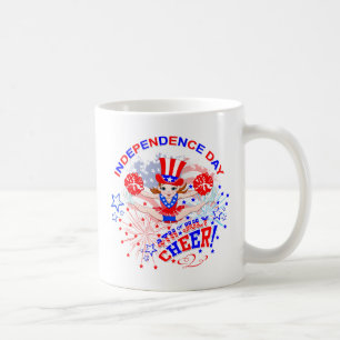 Caneca De Café Dia da Independência do cheerleader
