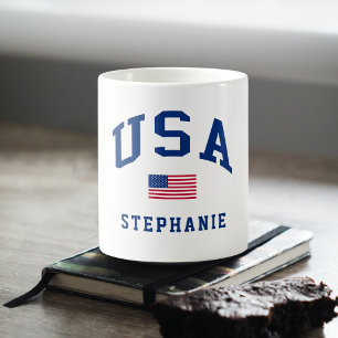 Caneca De Café Dia da Independência Patriótico Bandeira Americana