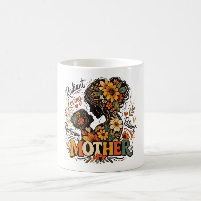 Caneca De Café Dia da Mãe Radiante Amorosa e Cuidadosa (Centro)