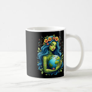 Caneca De Café Dia da Mãe Verde Gaia Salva Nossa Mulher Planeta