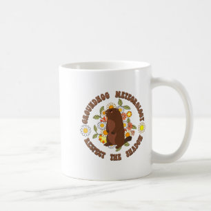 Caneca De Café Dia da Marmota Respeite a Meteorologia Retro Sombr