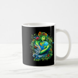 Caneca De Café Dia da Terra 2026 mãe natureza verde planeta mulhe