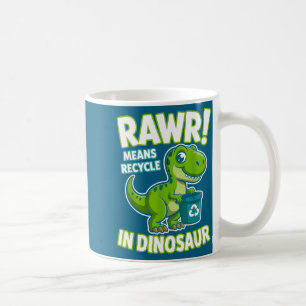 Caneca De Café Dia da Terra 2026 rawr significa reciclar em crian