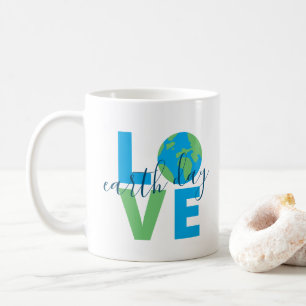 Caneca De Café Dia da Terra Azul, Amor Verde Declaração Gráfica C