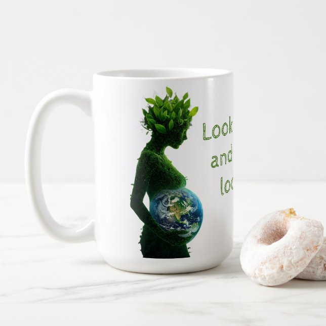 Caneca De Café Dia da Terra da Mãe Natureza (Com Donut)