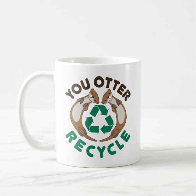 Caneca De Café Dia da Terra do Reciclagem do Reciclar (Esquerda)