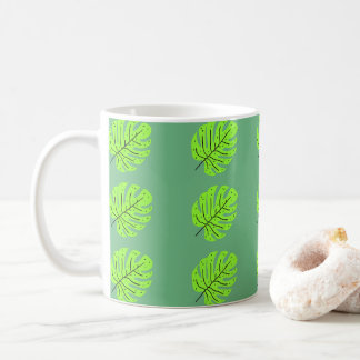 Caneca De Café Dia da Terra Folhas Verdes 