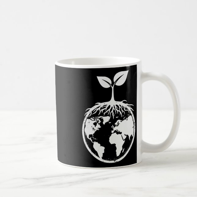 Caneca De Café Dia da Terra Plantam Mais Árvores Salvem Nosso Cli (Direita)