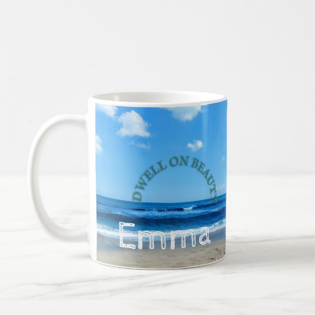 Caneca de café Dia da Terra Praia costeira (Esquerda)