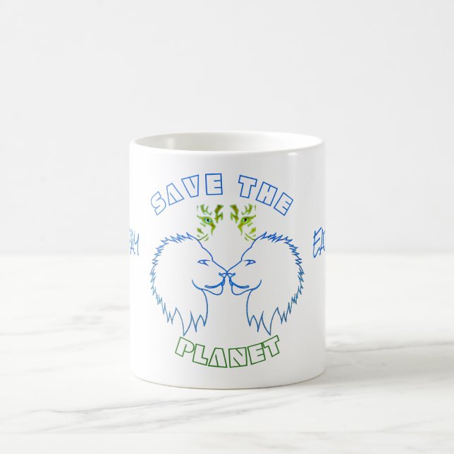 Caneca De Café Dia da Terra Salve O Planeta (Centro)