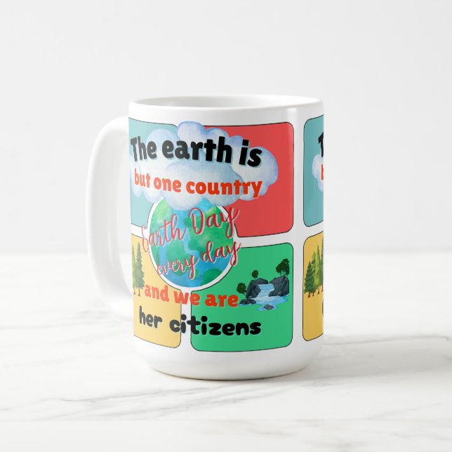 Caneca De Café Dia da Terra Todos os Dias (Frente Esquerda)