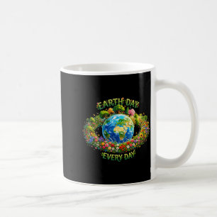 Caneca De Café Dia da terra todos os dias planeta terra floral na
