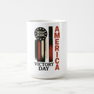 Caneca De Café Dia da Vitória Arte Patriótica Distressed EUA