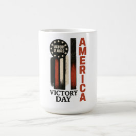 Caneca De Café Dia da vitória, Patriótica aflita arte nos EUA