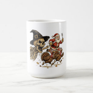 Caneca De Café Dia das Bruxas de Ação de Graças. Camiseta de Nata