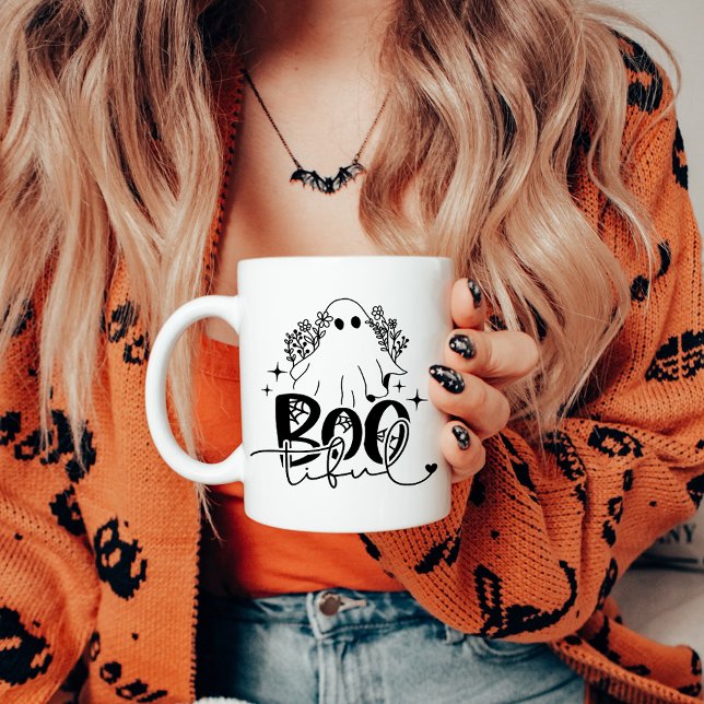 Caneca De Café Dia das Bruxas de Fantasmas Bonitos de Boo-Tiful (Criador carregado)