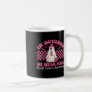 Caneca De Café Dia das Bruxas Em Outubro Vestimos Cancer Rosa