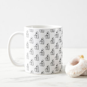Caneca De Café Dia das Bruxas, Fantasma Branco Fofo, Doce ou Trav