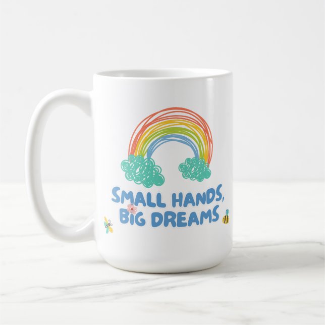 Caneca De Café Dia das crianças felizes Mãos Pequenas, Grandes So (Esquerda)