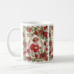 Caneca De Café Dia das Crianças Vintage Vitoriano com Rosas