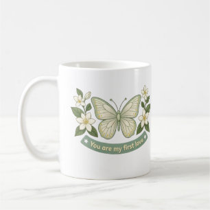 Caneca De Café Dia das Mães - Borboleta Floral do Meu Primeiro Am