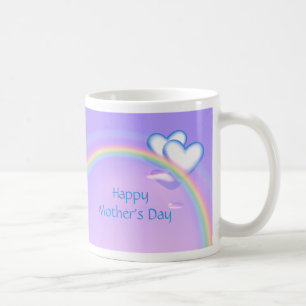 Caneca De Café Dia das Mães Corações na Arco-íris
