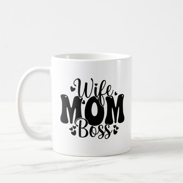 Caneca De Café Dia das Mães ESPOSA MÃE CHEFE  (Esquerda)