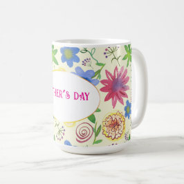 Caneca De Café dia das mães, estampa floral